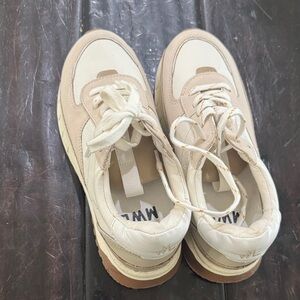 Madewell Cream and Tan Sneakers